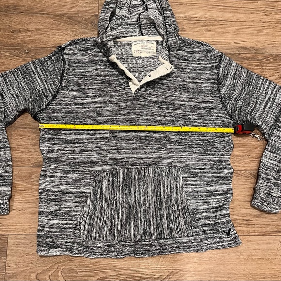 American Eagle Vintage Mens Heathered Black & White Hoodie Sweater - Size Large - Picture 4 of 16